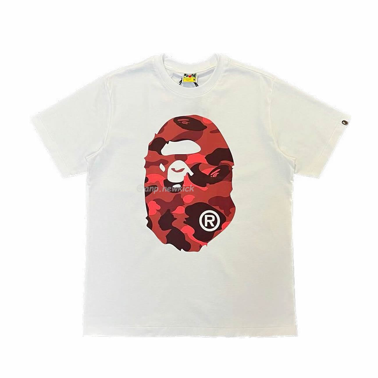 Bape Color Camo Big Ape Head Tee White Black White Green (21) - www.newkick.vip